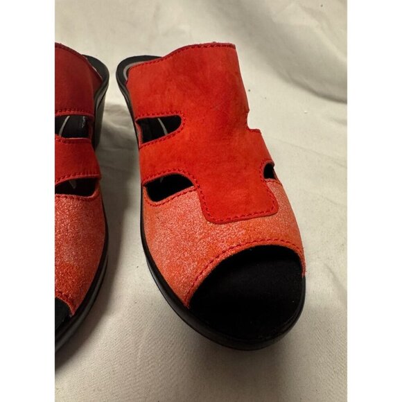 Romika Women's Red Suede & Fabric Open-Toe Slide Sandals – Size 37 (US 6/6.5) - Picture 2 of 4